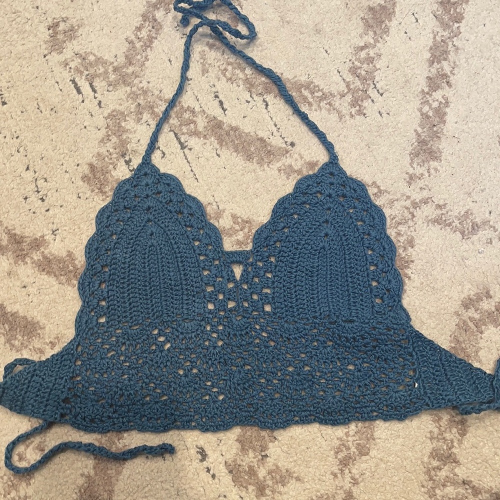 Crochet blue top